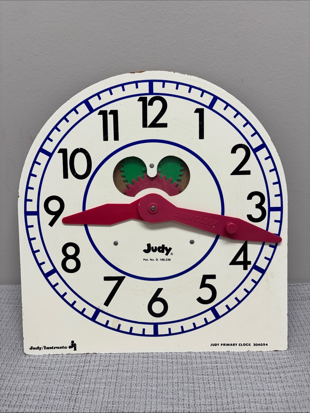 Vtg Judy Instructo Large Primary Clock Gears Educational Toy 204054 Tell Time